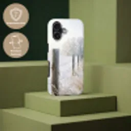 Hek - Sneeuw - Mist - Platteland - Nostalgisch Toughcase MagSafe Apple iPhone 17 klein -USP_PrintM_NL