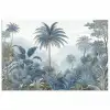 Jungle - Modern - Blauw - Groen poster papier klein -3d