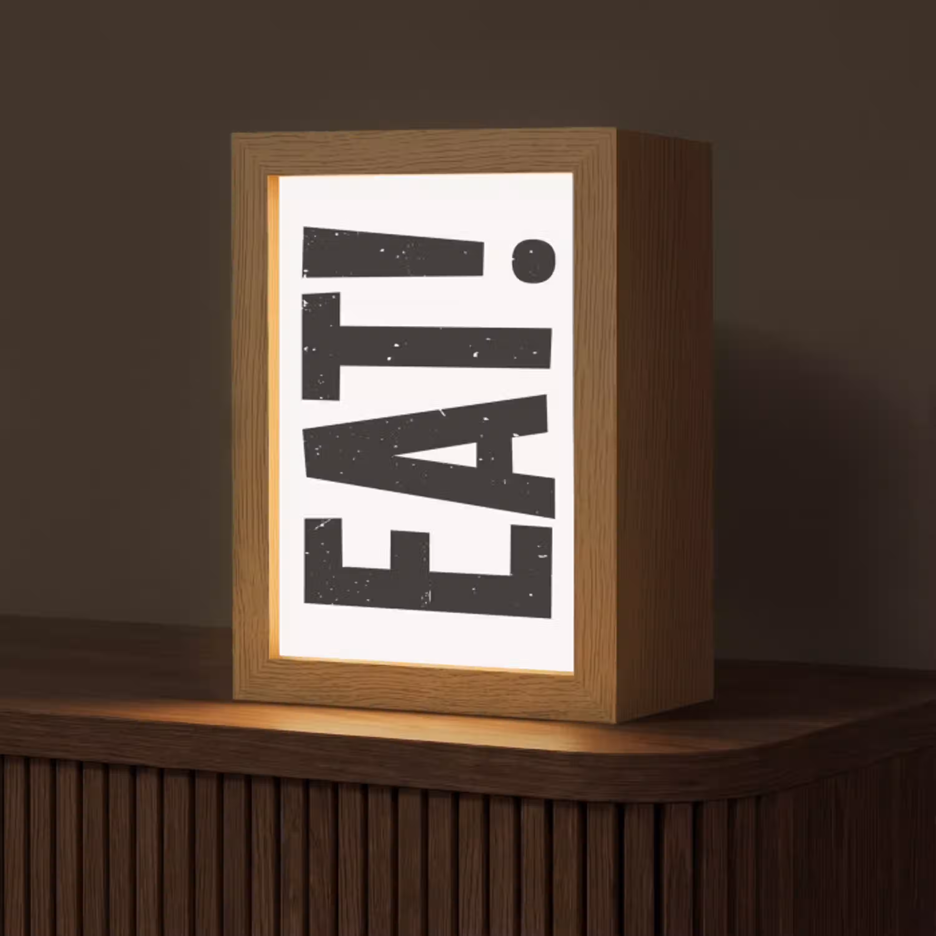 Decoratie - Eten - Zwart - Wit Light Box met kabel (Tafellamp) klein -z3d_website