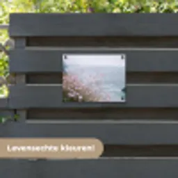 Klif - Bloemen - Zee - Roze tuinposter los doek klein -sfeer3