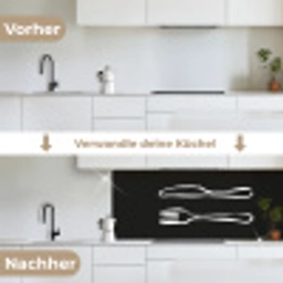 Bestek - Liggend - Zwart - Wit keuken achterwand 2 middel -voor-na_DE