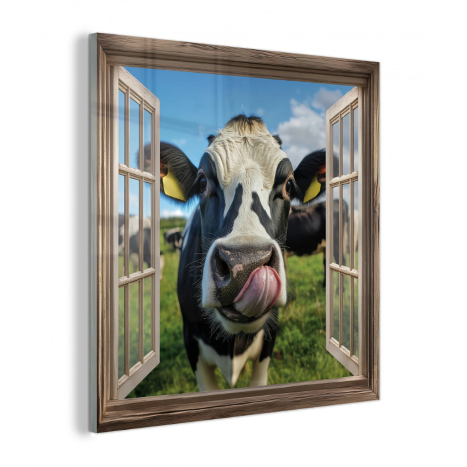 Doorkijk - Koe - Weiland - Dieren - Natuur plexiglas 5mm klein -z3d