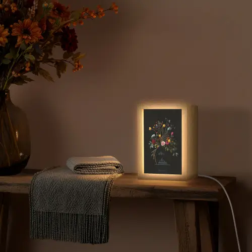 Klassiek - Vaas - Boeket - Bloemen Light Box met kabel (Tafellamp) klein -sfeer4