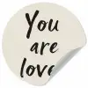 Minimalistisch - Beige - Love Wandcirkel behangsticker klein -3d