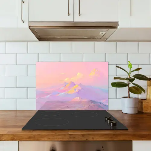 Bergtoppen - Wolken - Dromerig keuken achterwand spatscherm klein -sfeer2