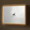 Minimalistisch - Silhouet - Zwart - Vliegtuig Light Box met batterij (Wandlamp) middel -z3d_website