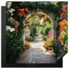 Doorkijk - Bloemen - Natuur - Bloementuin Inductie beschermer vinyl 3mm middel -3d