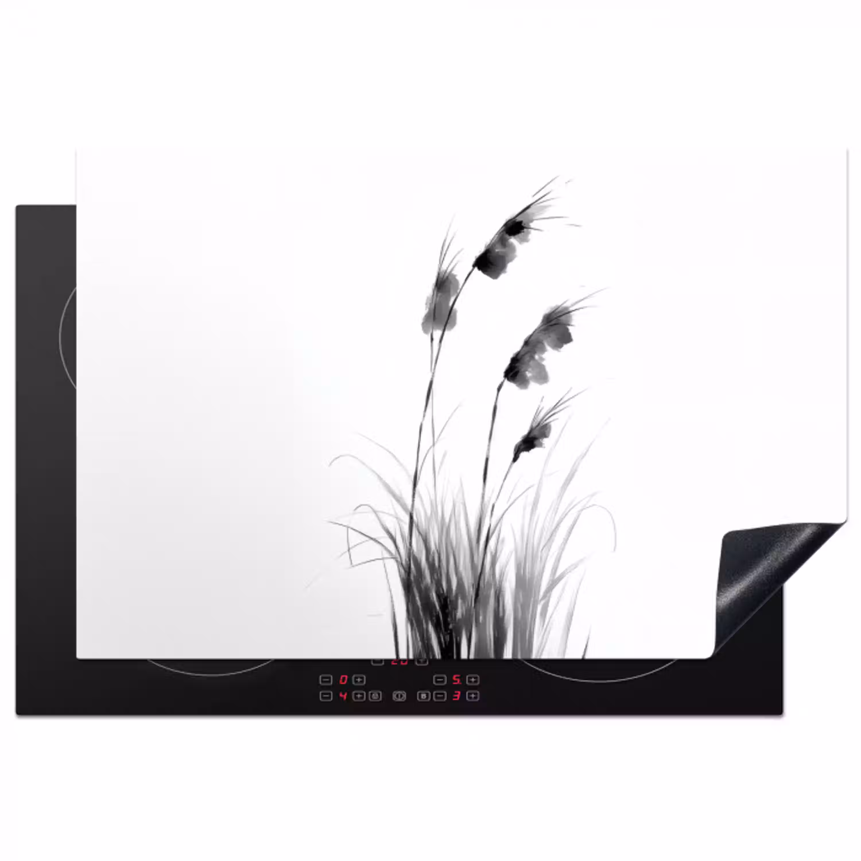 Minimalistisch - Stelen - Wit Inductie beschermer vinyl 3mm klein -3d