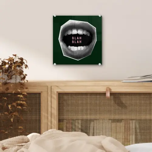 Mond - Groen - Illustratie - BLAH BLAH plexiglas 5mm klein -sfeer4