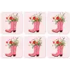 Cowboylaarzen - Roze - Boeket - Bloemen onderzetter kurk middel -zkaufland3dotto