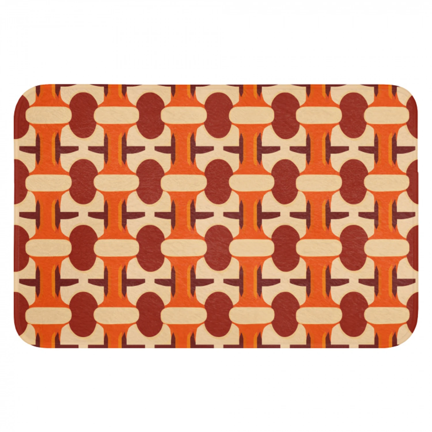 Geometrisch - Retro - Oranje WCmat klein 1009 -3d