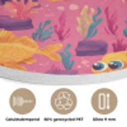 Goudvissen - Koraal - Kleurrijk Akoestische PET Vilt - Rond klein 838 -closeup_NL