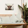 Schotse hooglander - Hoorns - Landschap tuinposter los doek klein -sfeer7