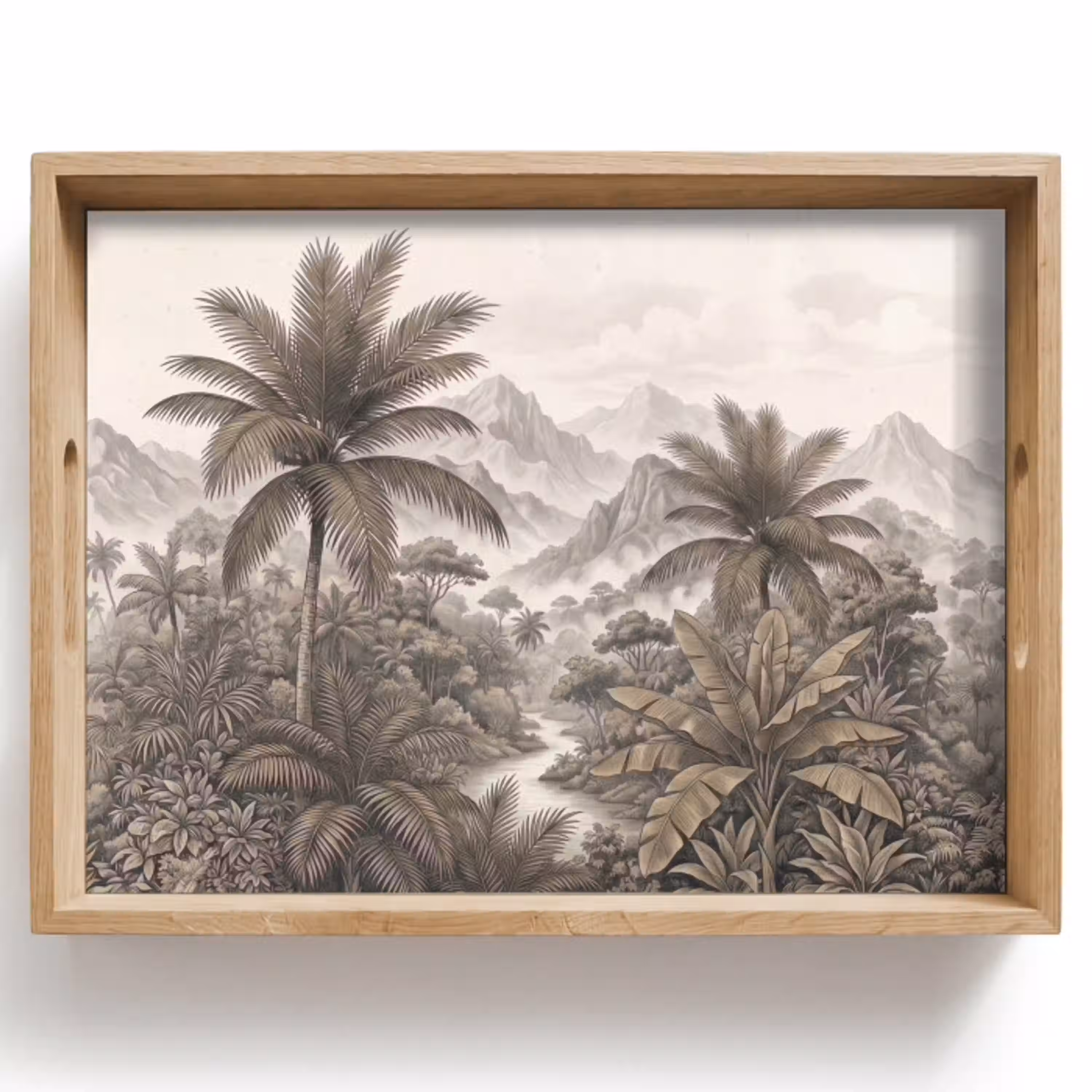 Natuur - Bergen - Rivier - Tropisch - Vintage Dienblad Rechthoek middel -z3d_shopping