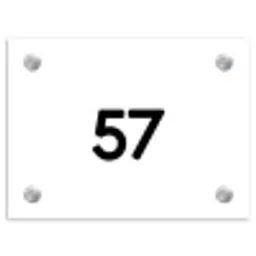 Wit vlak - Traditioneel Naambord Rechthoek middel -3d