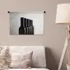 Wijnflessen - Zwart - Minimalistisch Wandkleed katoen klein -sfeer4