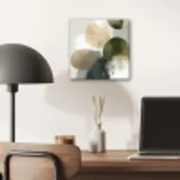 Minimalistisch - Cirkels - Penseelstreken - Beige aluminium wit klein -sfeer5