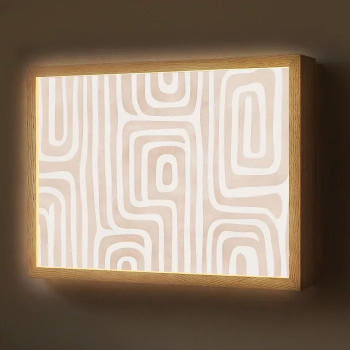 Decoratief - Labyrint - Beige Light Box met batterij (Wandlamp) middel -z3d_website