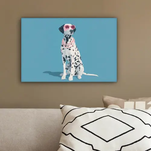 Dalmatiër - Zonnebril - Blauw canvas 2cm klein -sfeer3