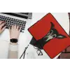 Windhond - Minimalistisch - Rood laptophoes neopreen klein -bureau