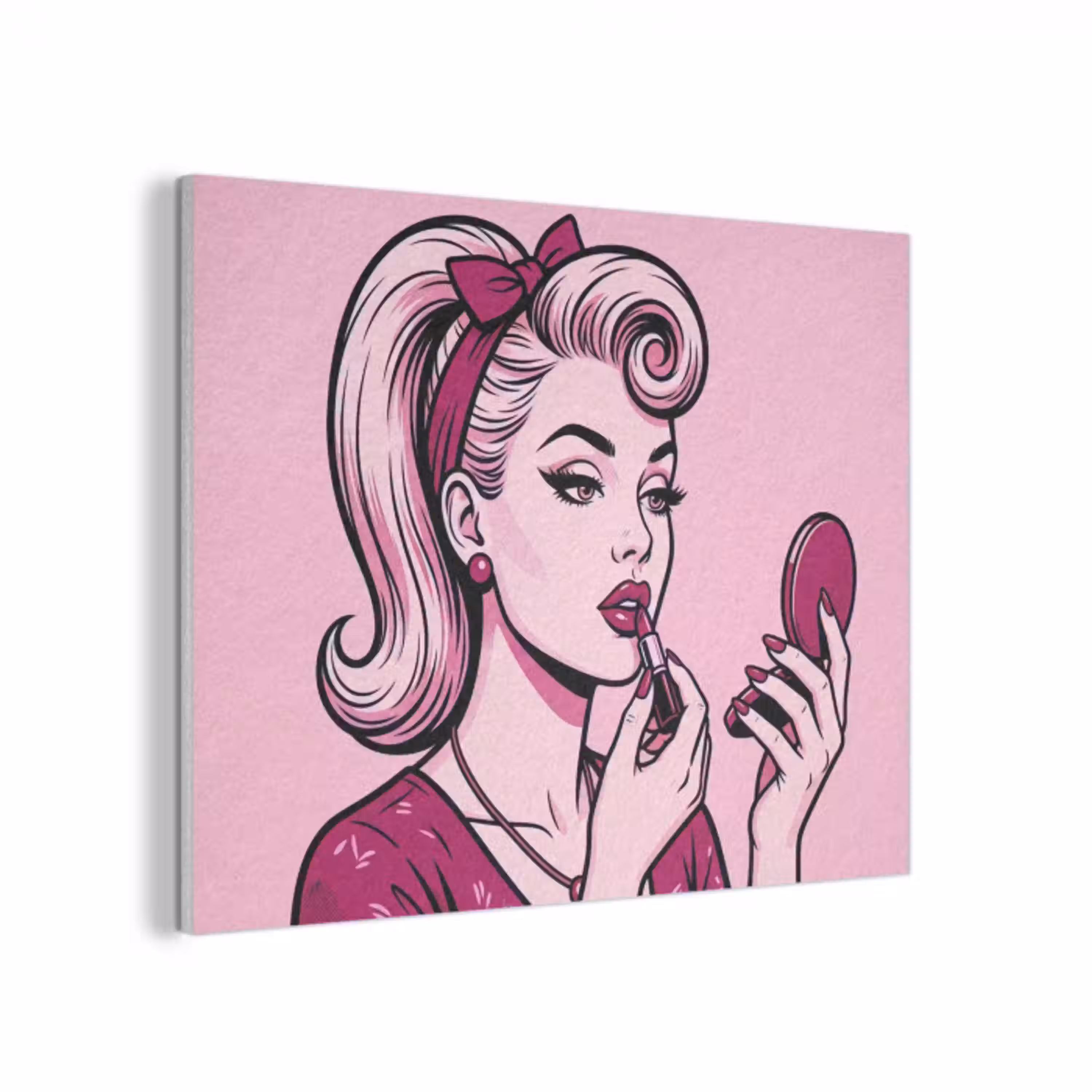 Vintage - Vrouw - Roze PET vilt klein -3d