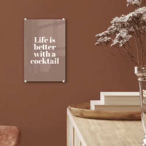 Cocktail - Tekst - Patroon - Wit plexiglas 5mm klein -sfeer5