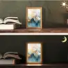Abstract - Kunst - Gold - Blauw Light Box met kabel (Tafellamp) klein -sfeer3