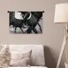 Paard - Sport - Zwart - Wit Wandkleed katoen klein -sfeer4