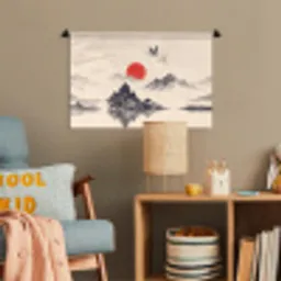 Oosters - Kraanvogels - Landschap Wandkleed katoen klein -wsfeer4_kind