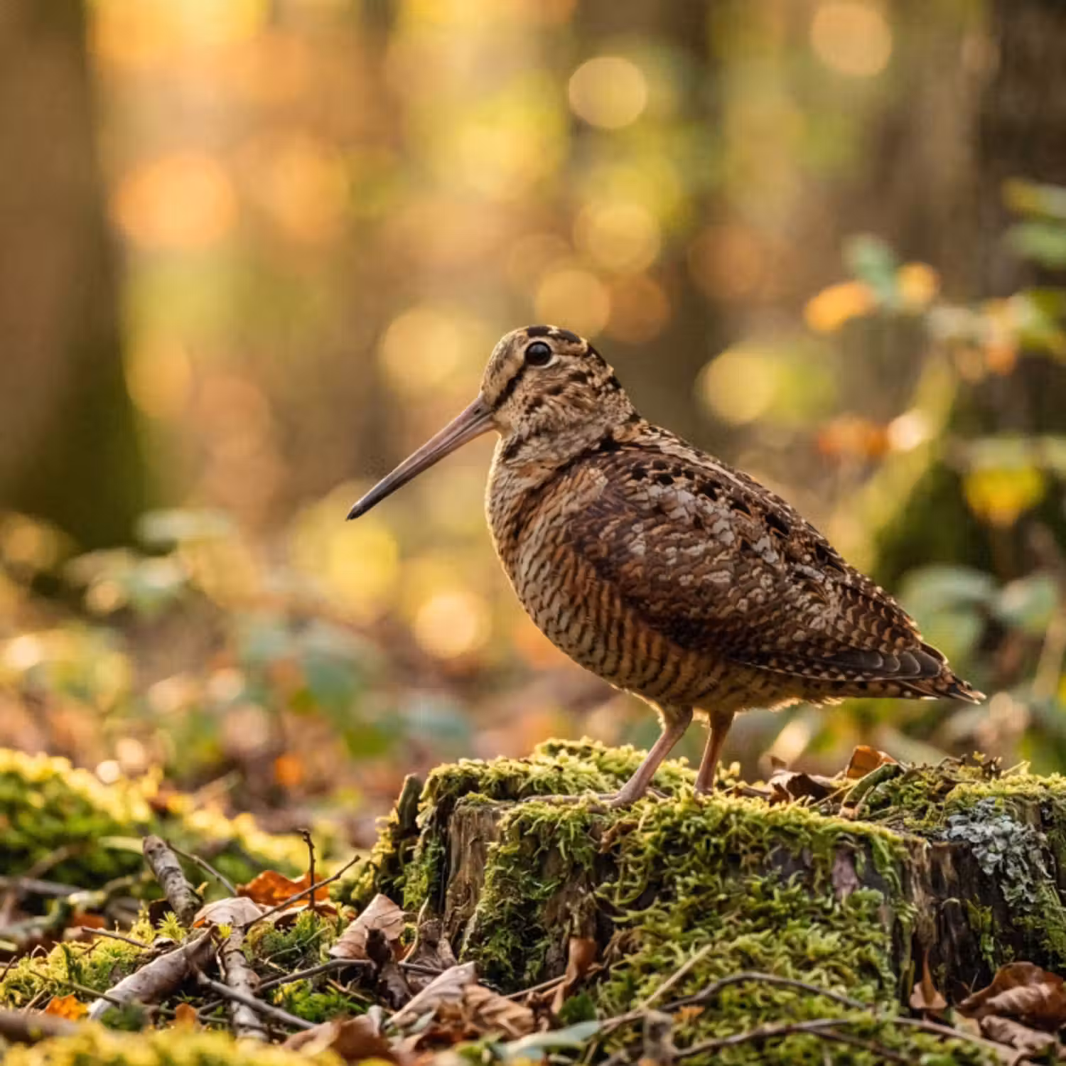 Tapete - Waldschnepfe - Wald - Laub - Herbst - Getarnt
