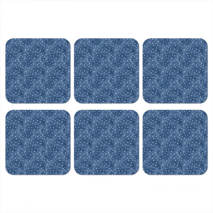 Frans - Citroen -  Stippen - Wit - Blauw onderzetter kurk middel 366 -3d