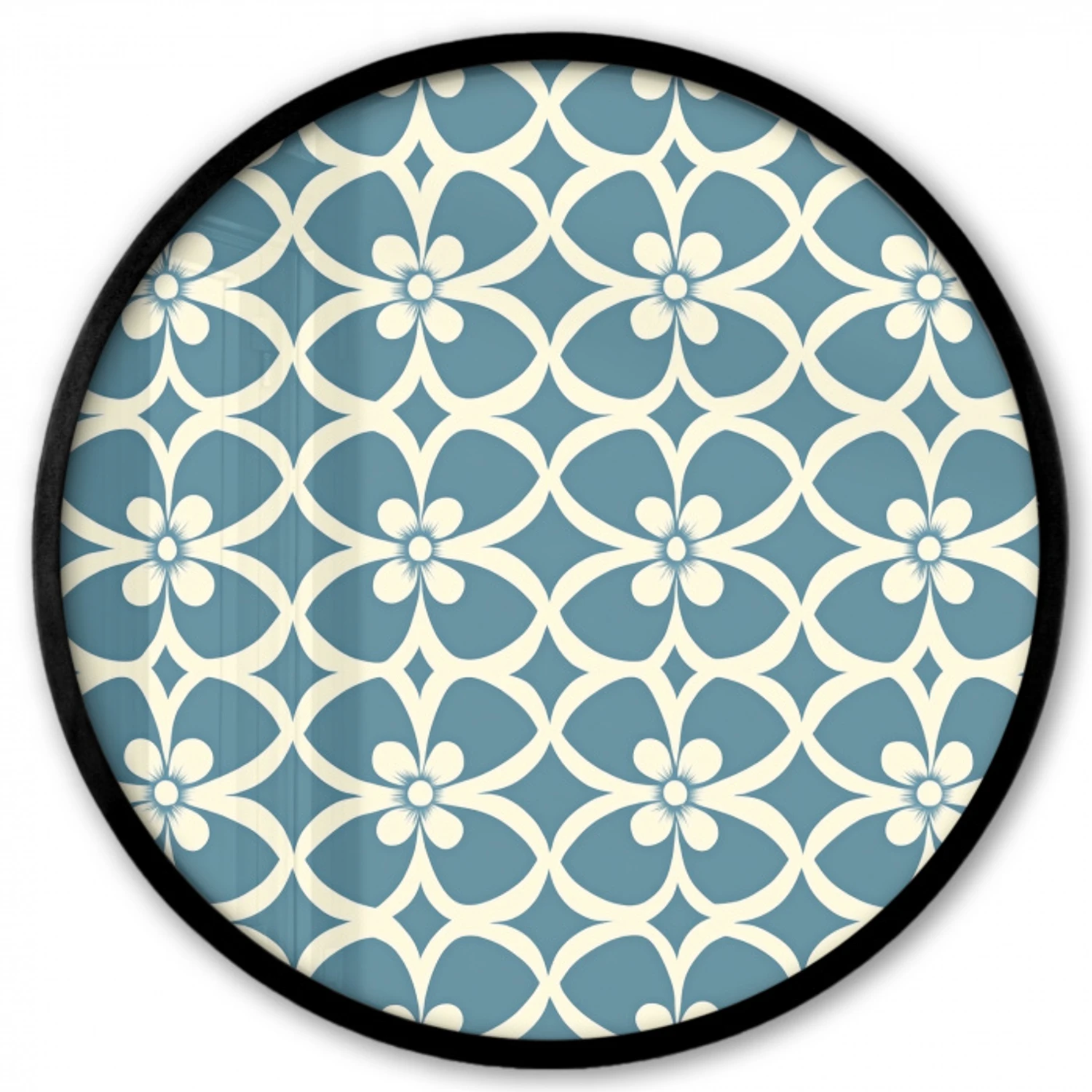 Patroon - Symmetrisch - Blauw Fotolijst rond zonder passe partout klein 856 -3d