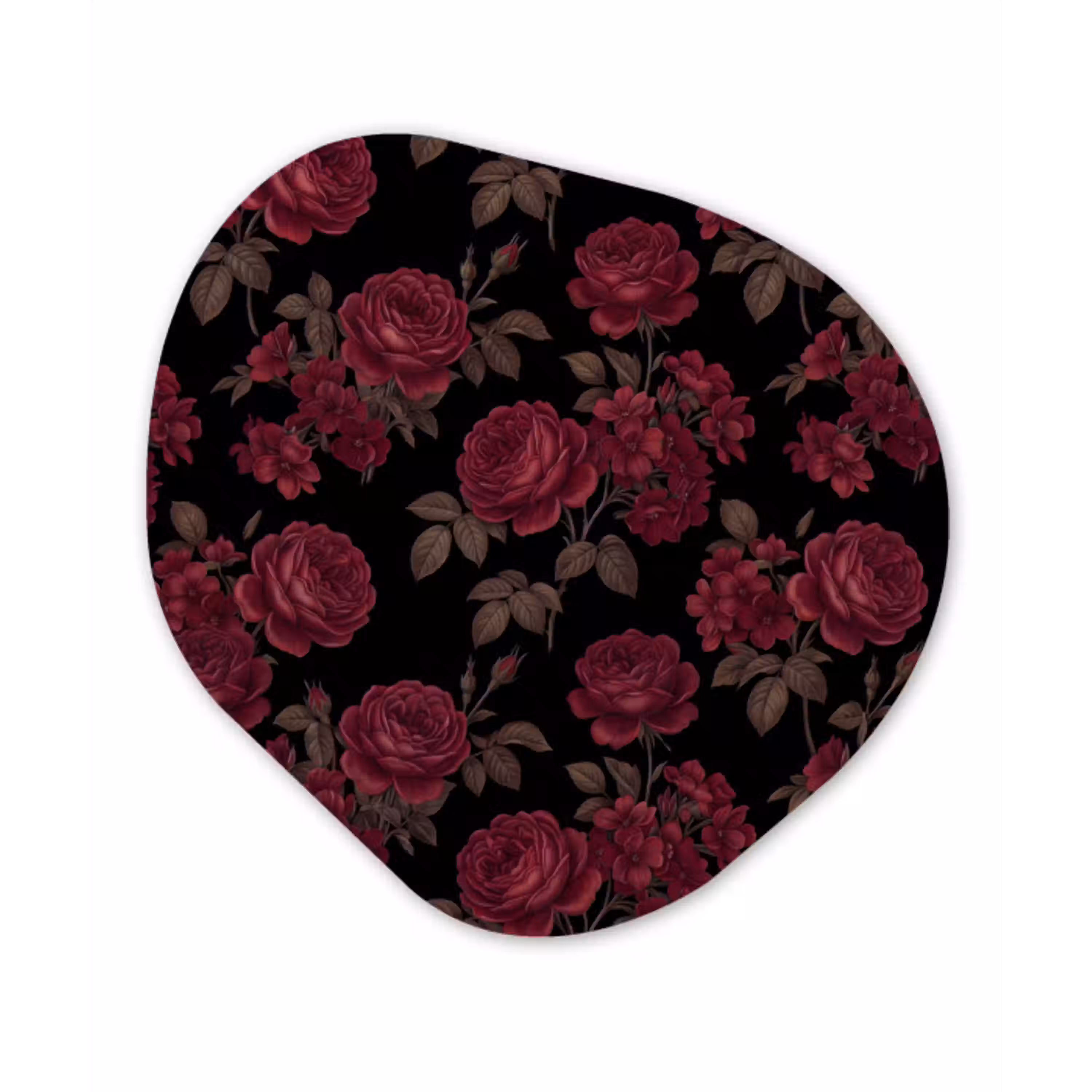 Bloemen - Roos - Patroon - Klassiek - Rood Wandcirkel Organisch Forex 3mm klein -3d