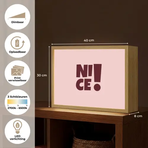Nice - Uitroepteken - Roze Light Box met batterij (Wandlamp) middel -USP_websiteoverzichtNL