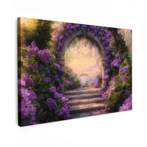 Poort - Paars - Bloemen canvas 2cm klein -z3d