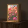 Bloemen - Rozen - Natuur - Roze - Bloem Light Box met kabel (Tafellamp) klein -z3d_website