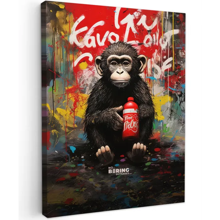 Chimpansee voor graffiti muur canvas 2cm klein -z3d