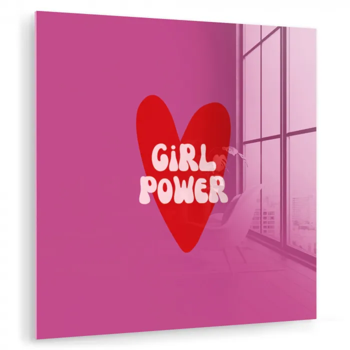 Girl power - Hart - Roze - Rood plexiglas 5mm klein -zzzproduct_nieuw