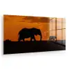 Olifanten - Savanne - Zonsondergang plexiglas 5mm klein -zzzproduct_nieuw