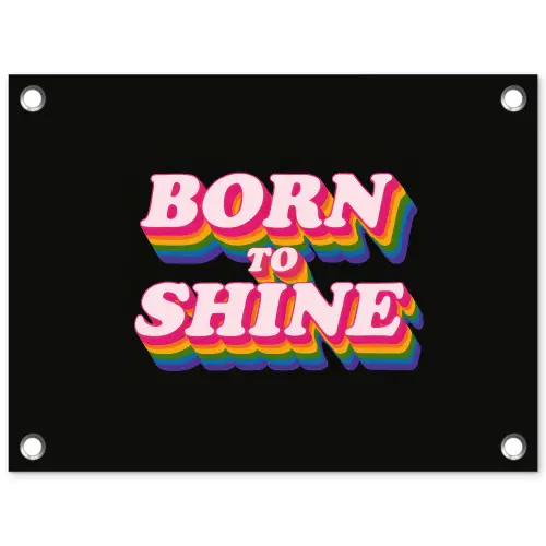 Quote - Regenboog - Roze - Zwart tuinposter los doek klein -3d
