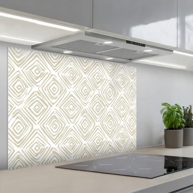 Paraschizzi cucina - Astratto - Plaid - Beige