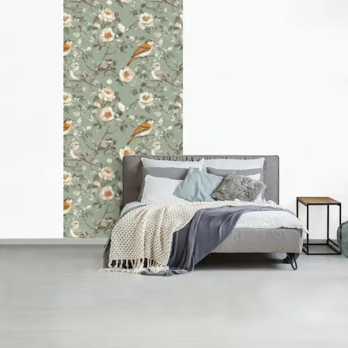 Roze - Vogels - Kleurrijk fotobehang vinyl groot 64 -slaapkamer