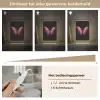 Vlinder - Fuchsia - Grafisch Light Box met kabel (Tafellamp) klein -USP_dimbaarNL
