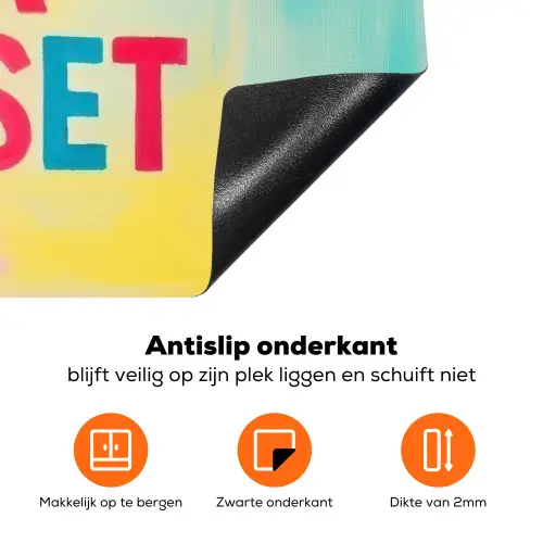 Quote - Lucky - Regenboogkleuren Inductie beschermer vinyl 3mm klein -zzzzzzz-td-onderkant