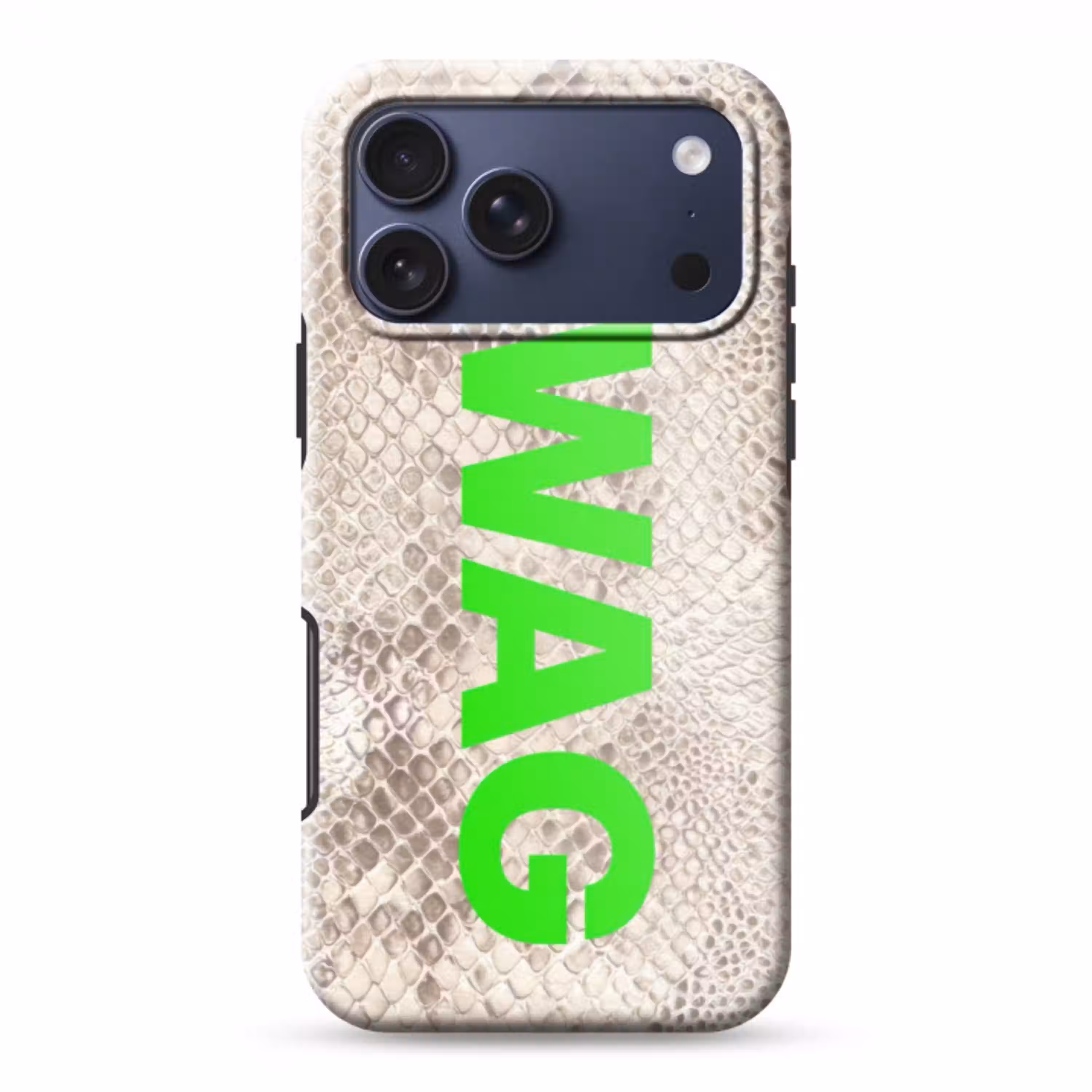 Slangenprint - SWAG - Neon - Groen Toughcase MagSafe Apple iPhone 17 Pro Max klein -3d