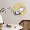 Theepot - Kopje - Beige - Illustratie Wandcirkel plexiglas klein -sfeer4