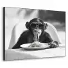 Aap - Spaghetti - Zonnebril - Zwart wit - Cool - Dier Textielframe zwart klein -3d