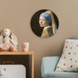 Meisje met de Parel - Schilderij van Johannes Vermeer Wandcirkel kunststof plaat 5mm dik klein -tsfeer1_kind