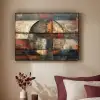 Kunst - Bruin - Abstract - Hout motief Textielframe zwart klein -sfeer1
