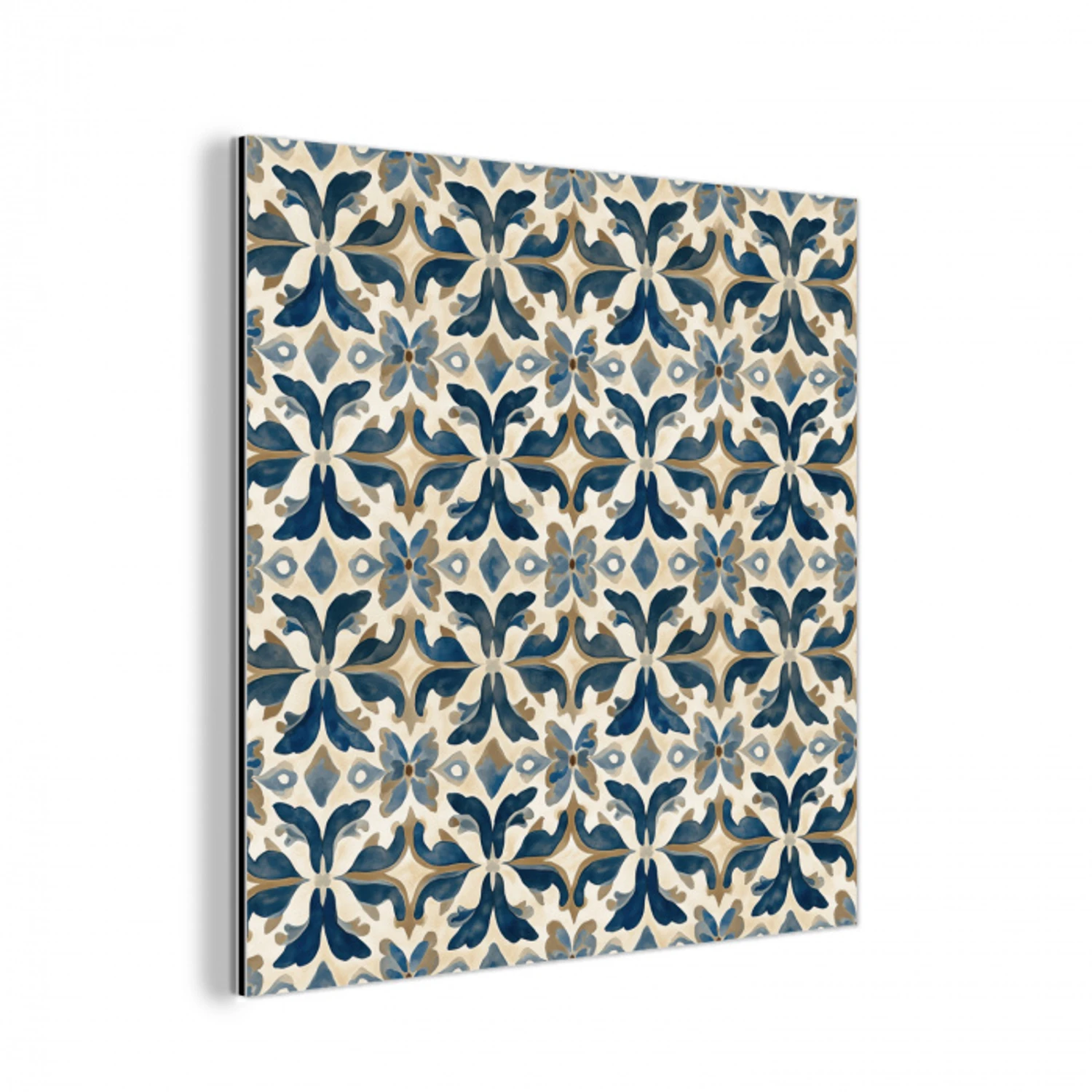 Tegel - Patroon - Blauw - Beige aluminium wit klein 46 -3d